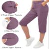 TACVASEN Women's Cargo Capris Hiking Pants Lightweight Waterproof Golf Long Shorts Outdoor Casual Summer 5 Pockets Lotus Root Pink 2XL view 3