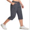 TACVASEN Women's Capri Cargo Hiking Pants Lightweight Quick Dry Travel Summer Long Shorts Casual Outdoor Golf 5 Pockets Dark Grey 2XL view 1