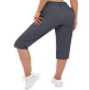 TACVASEN Women's Capri Cargo Hiking Pants Lightweight Quick Dry Travel Summer Long Shorts Casual Outdoor Golf 5 Pockets Dark Grey 2XL view 2