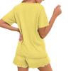 DISNIMO Sunflower Elephant Pajamas for Women Shorts Set XLSoft Comfy Sleepwear Womens Pullover Pj Set Short Sleeve Top and Jogger Pants Nightwear with Pockets 2 Piece Lounge Set view 3