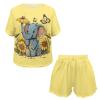 DISNIMO Sunflower Elephant Pajamas for Women Shorts Set XLSoft Comfy Sleepwear Womens Pullover Pj Set Short Sleeve Top and Jogger Pants Nightwear with Pockets 2 Piece Lounge Set view 4