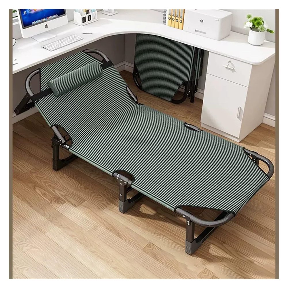 ASABIB Folding Bed Adult Office Lunch Break Artifact Simple Home Multi-Functional Single Recliner Outdoor Portable Camp Bed (Size : 175x56x28cm)