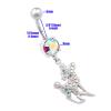 1PC Surgical Steel 14g 3/8 10mm belly button rings dangle Piercing Jewelry navel Lobe 8mm 5mm Aurora Borealis Crystal M14877 view 2