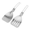 2pcs 304 Stainless Steel Spatulas, Foldable Heat Metal Spatula Portable Cooking Folding Spatula Food Turner Camping Cookware for Outdoor Frying Hiking Picnic and Camping view 2