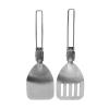 2pcs 304 Stainless Steel Spatulas, Foldable Heat Metal Spatula Portable Cooking Folding Spatula Food Turner Camping Cookware for Outdoor Frying Hiking Picnic and Camping view 4