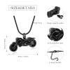 mingkejw Motorcycle Urn Necklace for Ashes Cremation Jewelry for Women Men Stainless Steel Motorbike Memorial Necklaces Ash Holder for Human Pets Keepsake Jewelry for Loved Ones with Fill Tool view 3