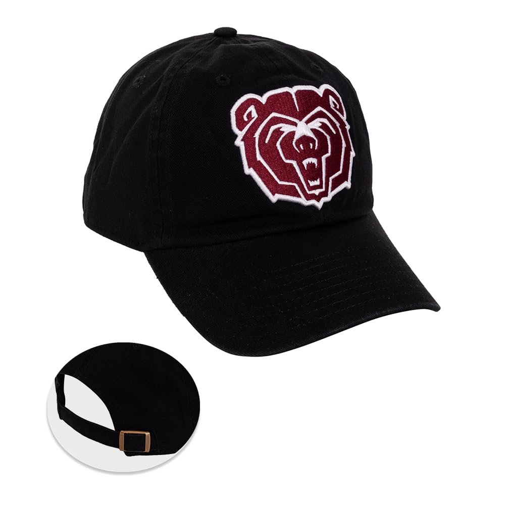 Desert Cactus Missouri State University Baseball Hat Bears MO MSU Brimmed Embroidered Cap Adjustable Cloth Strap Adult (Style A) Black