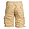 Big and Tall Mens Cargo Shorts Shorts for Men Casual Summer Elastic Waist Cargo Shorts with Pockets Classic Fit Camouflage 5 Inch Inseam Shorts Linen Shorts for Women 7 Inch Inseam Khaki M view 3