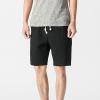 Mens Long Swim Shorts Beach Shorts for Men Summer Drawstring Elastic Waist Linen Shorts Pockets 5" Inseam Fashion Outdoor Beach Shorts Drawstring Cargo Shorts Men 7 Inch Black 4X view 2