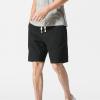 Mens Long Swim Shorts Beach Shorts for Men Summer Drawstring Elastic Waist Linen Shorts Pockets 5" Inseam Fashion Outdoor Beach Shorts Drawstring Cargo Shorts Men 7 Inch Black 4X view 3