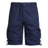 11 Inch Inseam Shorts Men Cotton Shorts Men 2023 Casual Classic Fit Multi Pocket Cargo Shorts Outdoor Fashion Pleat Front Linen Shorts Shorts with Zipper Pockets Men Navy M view 1