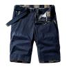 Muscularfit Mens Shorts 42 Waist Black Linen Shorts Regular and Big & Tall Buckle Zipper Summer Cargo Shorts Loose Office Work Shorts 6" Inseam White Linen Shorts Men 7 Inch Blue M view 1