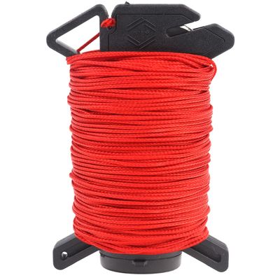Atwood Rope Ready Rope Micro Cord Dispenser 125ft 100lb Test, Camping Gear Survival Tool, Built in Storage, Cutting Blade, Cord Grip, Gear Loop, Made in USA (Red)