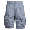 Flamingo Shorts Men Long Cargo Shorts for Men 2023 Casual Buckle Zipper Linen Shorts Loose Big and Tall Multi Pockets Tooling Shorts 6 Inch Inseam Shorts Men Khaki Gray M view 1