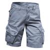Flamingo Shorts Men Long Cargo Shorts for Men 2023 Casual Buckle Zipper Linen Shorts Loose Big and Tall Multi Pockets Tooling Shorts 6 Inch Inseam Shorts Men Khaki Gray M view 2