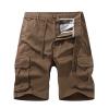 Mens Cargo Shorts 7 Inch Inseam Mens Linen Shorts Casual Elastic Waist Multi Pocket Cargo Short Classic Utility Big and Tall Summer Beach Shorts Boxer Shorts for Men Pack Brown 4X view 2