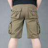 Muscularfit Cloth Shorts Men Mens Stretch Shorts Regular Big and Tall Pleat Front Summer Linen Shorts Casual Loose Cargo Shorts with Pockets Mens Work Shorts Stretch Waist Yellow S view 3