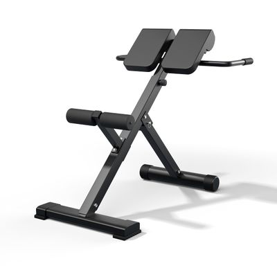 45-Degree Hyperextension Roman Chair - Adjustable Height and Back, Sturdy and Comfortable - Glute, Hamstring, and Ab Workouts - Foldable Sit Up Gym Bench for Home 