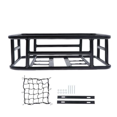 B Baosity Bike Rear Basket Luggage Rack, Waterproof Tailstock Holder Panniers, 28 inches, Stainless Steel, Black