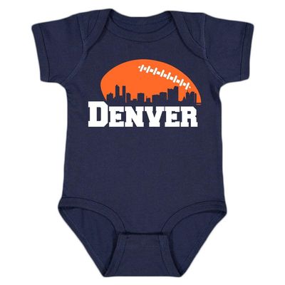 Xtreme Apparrel Denver Skyline Baby Bodysuit for Football Fans (Navy, 12M)