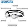 VIEW Swimming Gear V-230ASA Blade Orca SWIPE Racing Swim Goggles, Clear/Dark Silver Mirrored Lens view 3