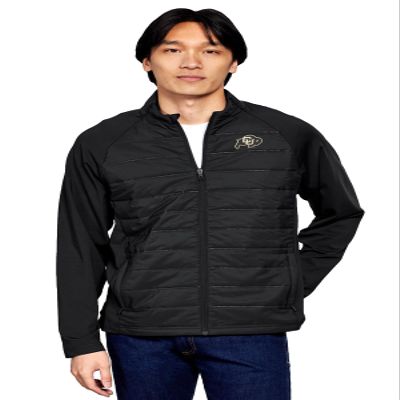 Vantage Apparel Men's Collegiate Ninja Poly Woven Panel Jacket, Colorado Buffaloes, Black, XX-Large