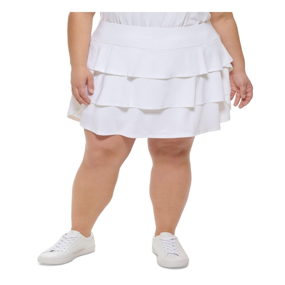Calvin Klein Performance Womens Plus Tennis Fitness Skort White 2X