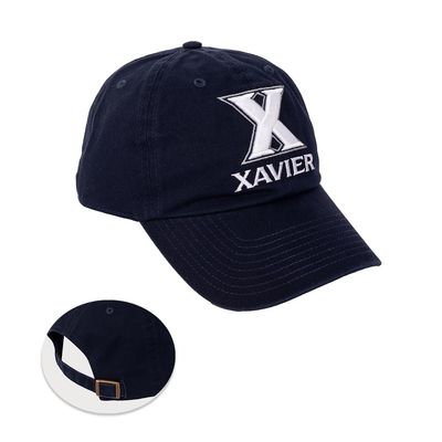 Desert Cactus Xavier University Baseball Hat XU Musketeers Brimmed Embroidered Cap Adjustable Cloth Strap Adult (Style B) Blue