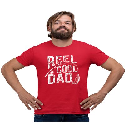 5X-Large Red Mens Reel Cool Dad Funny Fishing Idea T-Shirt