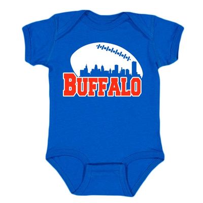City Skyline Kid's Bodysuit for Buffalo Fans (Royal, 24M)