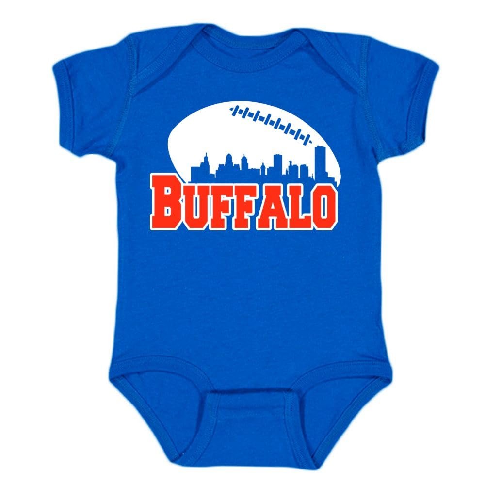 City Skyline Kid's Bodysuit for Buffalo Fans (Royal, 24M)
