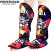 Spall Pro US Muay Thai Shin Guards for Kickboxing Martial Arts BJJ Boxing Equipment MMA Training and Sparring Leg Guard with Instep Protection Pads Scary Blue (Xrta Small) view 2