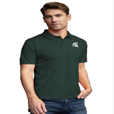 Vantage Apparel Men's Collegiate Premium Moisture Wicking Team Color Icon Polo, Michigan State Spartans, XX-Large