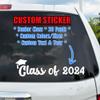 Custom Text Font Senior Class of Any Year Graduate Personalized Decal Sticker High School College University Graduation Cap for Car Truck Motorcycle Window Bumper - 2 Stickers view 1