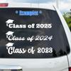 Custom Text Font Senior Class of Any Year Graduate Personalized Decal Sticker High School College University Graduation Cap for Car Truck Motorcycle Window Bumper - 2 Stickers view 2