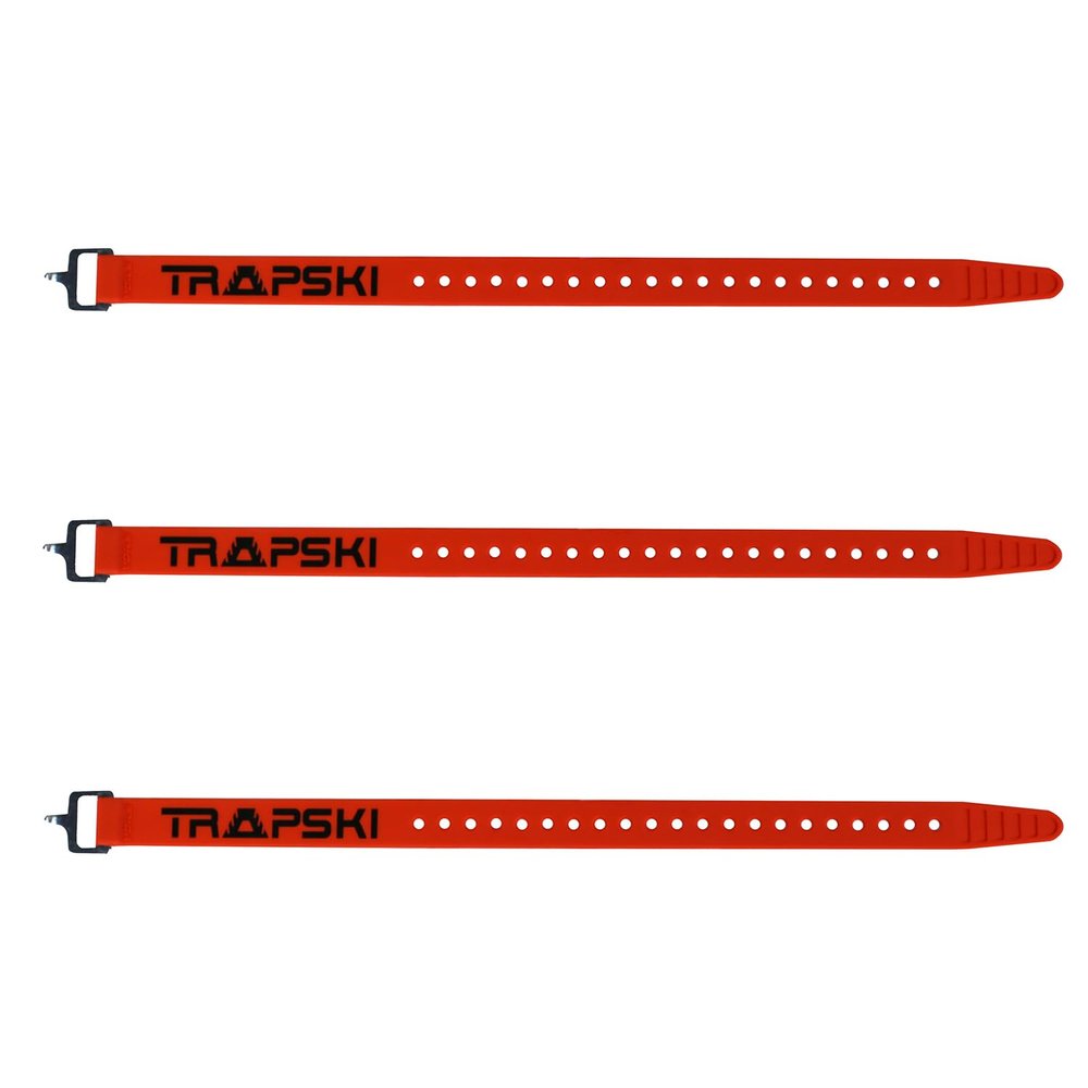 TRAPSKI Voile 15 Inch Aluminum Buckle Strap | Multi-Use Tension Strap for Skis, Bikes, Cargo, Tools, Marine & Boating, Outdoor Sports | UV-Resistant | Made in The USA (Orange 3PK)