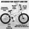 cubsala Freestyle BMX Bike, 20 Inch Yaphet Bicycle for Teen Beginner and Adult Riders, Bike with Hi-Ten Steel Frame, White view 2