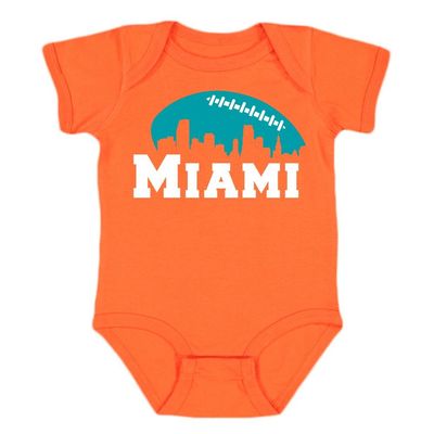 Xtreme Apparrel Miami Skyline Kid's Bodysuit for Football Fans (Orange, 12M)