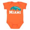Xtreme Apparrel Miami Skyline Kid's Bodysuit for Football Fans (Orange, 12M) view 1