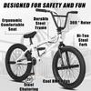 cubsala Freestyle BMX Bike, 20 Inch Yaphet Bicycle for Teen Beginner Adult Riders, Bike with 360 Rotating Handlebar and 4 pegs, Whtie view 2