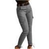 Tactical Pants for Women Skinny Stretch Cargo Pants High Waisted Straight Leg Pants Bound Feet Ripstop Cargo Trousers Gray view 1