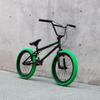 cubsala Freestyle BMX Bike, 20 Inch Yaphet Bicycle for Teen Beginner Adult Riders, Bike with 360 Rotating Handlebar and 4 pegs, Black with Green Tires view 4