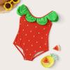 Toddler Baby Girl Onepiece Swimsuit Sport Cute High Waist Bikini Set Swimwear Bathing Suit Girls (Red, 3-6 Months) view 4