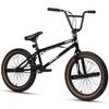cubsala Freestyle BMX Bike, 20 Inch Yaphet Bicycle for Teen Beginner Adult Riders, Bike with 360 Rotating Handlebar and 4 pegs, Black with Brown Tire view 1
