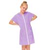Kid's Zip Up Terrys Hooded Coverups Swim Beach Cover Up Cotton Summer Short Sleeve Bathing Suit Swimsuits for Teen Girls (Purple, 6-7 Years) view 1