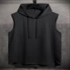 KARFE T-Shirts for Men Men Drawstring Hooded High Low Hem Tank Top Edmer (Color : Black, Size : XX-Large) view 1
