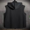 KARFE T-Shirts for Men Men Drawstring Hooded High Low Hem Tank Top Edmer (Color : Black, Size : XX-Large) view 2