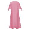 NaRHbrg Womens Summer Dress Casual Floral Print Midi Dress Button V Neck Short Sleeve Dresses Flowy Boho Beach Party Sundress view 4
