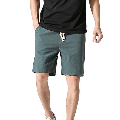 7 Inch Inseam Athletic Shorts Men Beach Shorts for Men Summer Drawstring Elastic Waist Linen Shorts Pockets 5" Inseam Fashion Outdoor Beach Shorts Linen Drawstring Shorts Men 7 Inch Green M