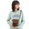 Clakllie Vertical Messenger Solid Color Shoulder Bag Knit Cycling Bag for Everyday Uses,Brown view 2